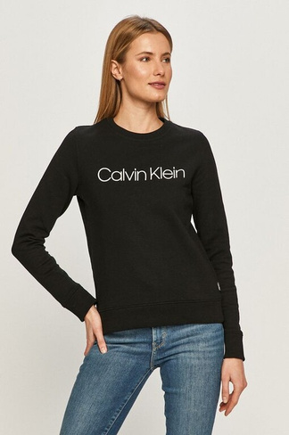 Хлопковая толстовка Calvin Klein, черный