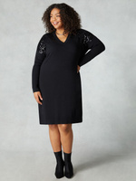 Платье-джемпер с пайетками и кашемиром Curve Live Unlimited, черный