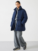 Joanna короткое пальто трапециевидной формы с утепленной подкладкой HUSH, темно-синий