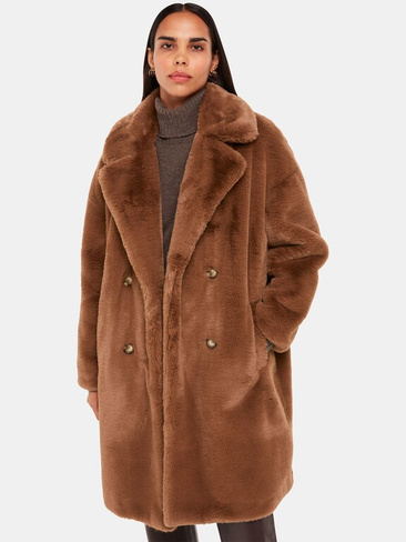 Пальто из искусственного меха Тедди Whistles, коричневый