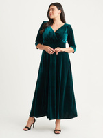 Бархатное платье макси Verity Scarlett & Jo, темно-зеленый