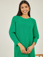 Вязаное платье-джемпер миди Yumi, зеленый