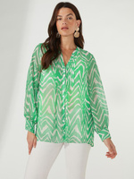 Блузка с абстрактным зигзагообразным принтом Ro&Zo, зеленый