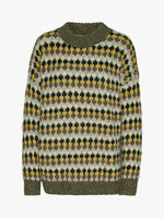 Пуловер Patrisia Джемпер с абстрактным узором A-VIEW, зеленый/песочный