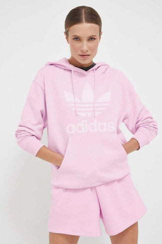 Хлопковая толстовка adidas Originals, розовый