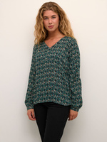 Karina Янтарная блузка с принтом KAFFE, зеленый цветок