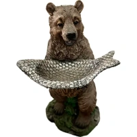 Фигура садовая Медведь рыбак камень 44x26x25 см цвет коричневый Без бренда Фирура садовая