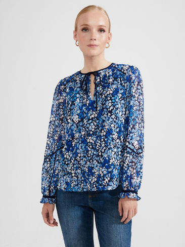 Блуза с длинными рукавами Sasha Hobbs, синий/мульти