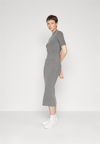 Платье Point Abercrombie & Fitch MOCKNECK MIDI SWEATERDRESS, цвет grey heather