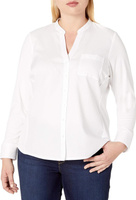 Женская трикотажная комбинированная рубашка больших размеров без глажки Calvin Klein, цвет Birch