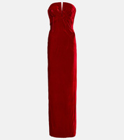 Бархатное платье без бретелек Tom Ford, красный