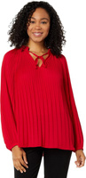 Плиссированная блузка с воротником-стойкой реглан Vince Camuto, цвет Luxe Red