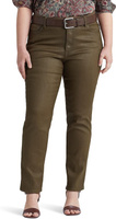 Джинсы Plus Size Coated Mid-Rise Straight Ankle Jeans in Olive Fern Wash LAUREN Ralph Lauren, цвет Olive Fern Wash