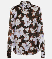 Рубашка chowy из шелкового атласа с цветочным принтом Dries Van Noten, мультиколор