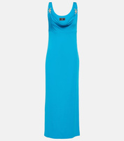 Платье макси medusa '95 из джерси Versace, синий