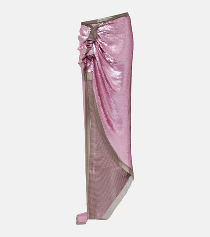 Юбка макси edfu с декором Rick Owens, розовый
