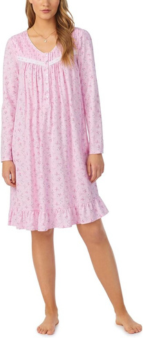 Короткое платье с длинными рукавами Eileen West, цвет Pink Ground Floral