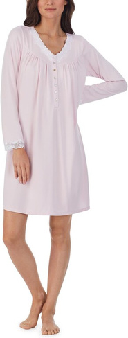 Вязаное короткое платье с длинными рукавами и свитером Eileen West, цвет Pink Ditsy