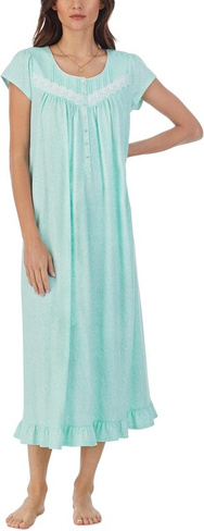 Длинное платье с короткими рукавами Eileen West, цвет Aqua Print