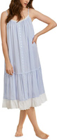 Хлопковое платье с бретелями и рюшами Eileen West, цвет Two-Tone Stripes