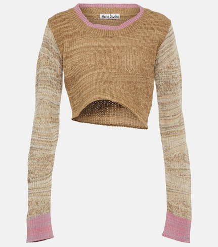 Асимметричный свитер из смесовой шерсти Acne Studios, коричневый