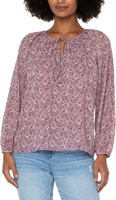 Двухслойная блузка с длинными рукавами и завязками на шее Liverpool Los Angeles, цвет Wildflower Ditsy