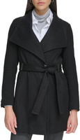 Пальто Wool Wrap Calvin Klein, цвет Black Herringbone