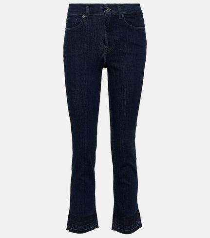 Прямые укороченные джинсы со средней посадкой 7 For All Mankind, синий