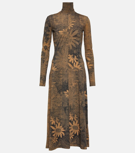 Платье миди с цветочным принтом Mm6 Maison Margiela, коричневый