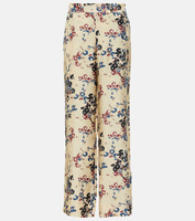 Широкие шелковые брюки london с цветочным принтом Asceno, мультиколор