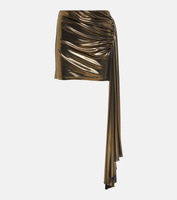 Мини-юбка с драпировкой и эффектом металлик Blumarine, золото
