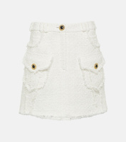 Твидовая мини-юбка Balmain, белый
