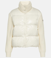 Шерстяная куртка с пуховыми вставками Moncler, белый
