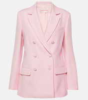 Двубортный пиджак из шерсти и шелка Valentino, розовый