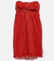 Мини-платье alight из хлопковой махры с бахромой Zimmermann, красный