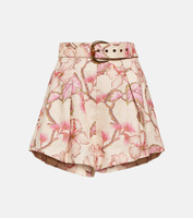 Льняные шорты matchmaker с цветочным принтом Zimmermann, розовый