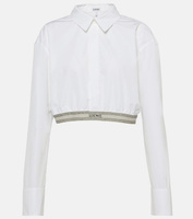 Укороченная рубашка из хлопкового поплина Loewe, белый