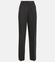Прямые брюки со складками Victoria Beckham, серый