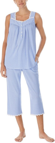 Пижамный комплект капри без рукавов Eileen West, цвет Ocean Stripe