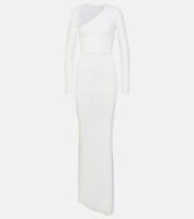 Асимметричное платье макси из джерси Alex Perry, белый