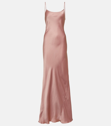 Атласное платье на бретельках Victoria Beckham, розовый