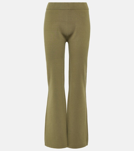 Расклешенные брюки из эластичного шелка Joseph, зеленый