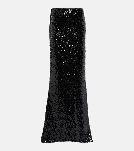 Юбка макси с пайетками Dolce&Gabbana, черный