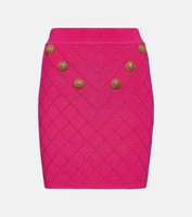 Трикотажная мини-юбка с декором Balmain, розовый