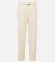 Широкие брюки из габардина с высокой посадкой Brunello Cucinelli, белый