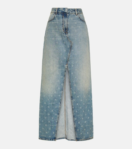 Джинсовая юбка макси 4g с высокой посадкой Givenchy, синий