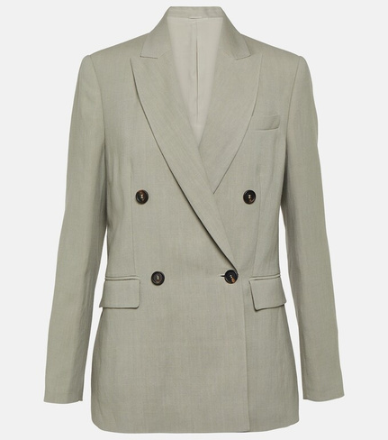 Двубортный пиджак Brunello Cucinelli, зеленый