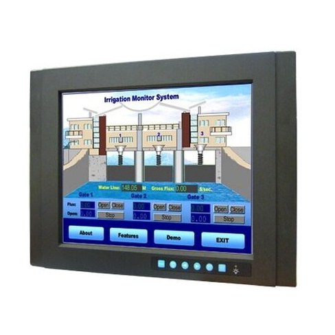 Advantech FPM-3151G-R3BE 15" XGA Industrial Monitor with Resistive Touchscreen, Direct-VGA, DVI Ports, and Wide Operatin