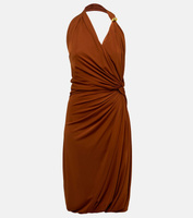 Платье миди из джерси со сборками Bottega Veneta, красный