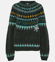 Жаккардовый свитер x suna fujita из смесового мохера Loewe, мультиколор
